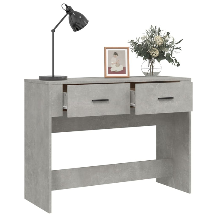 konsolbord 100x39x75 cm konstrueret træ betongrå