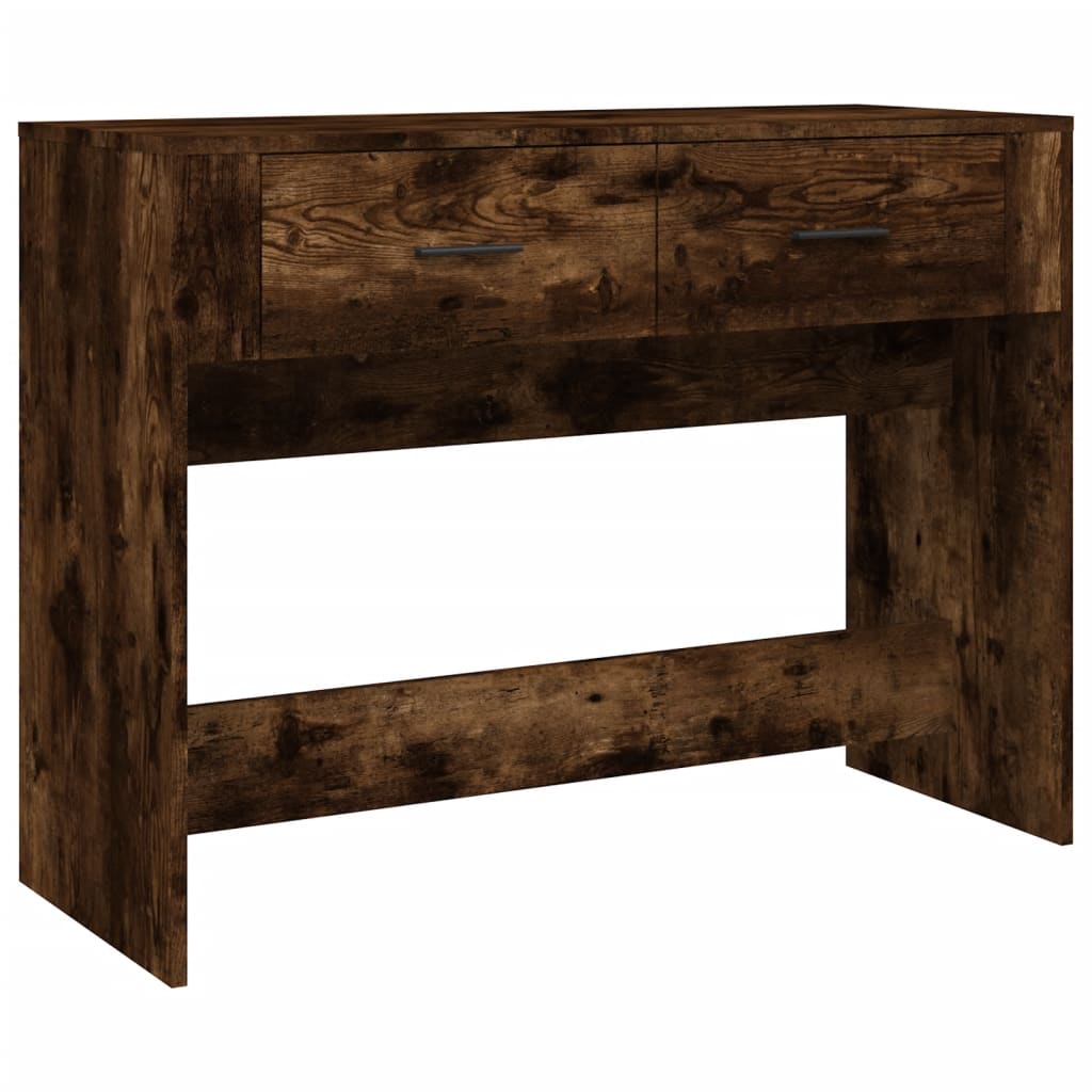 konsolbord 100x39x75 cm konstrueret træ røget egetræsfarve