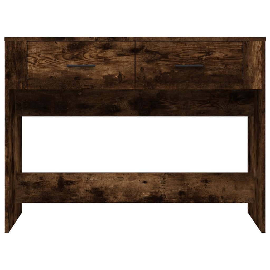 konsolbord 100x39x75 cm konstrueret træ røget egetræsfarve