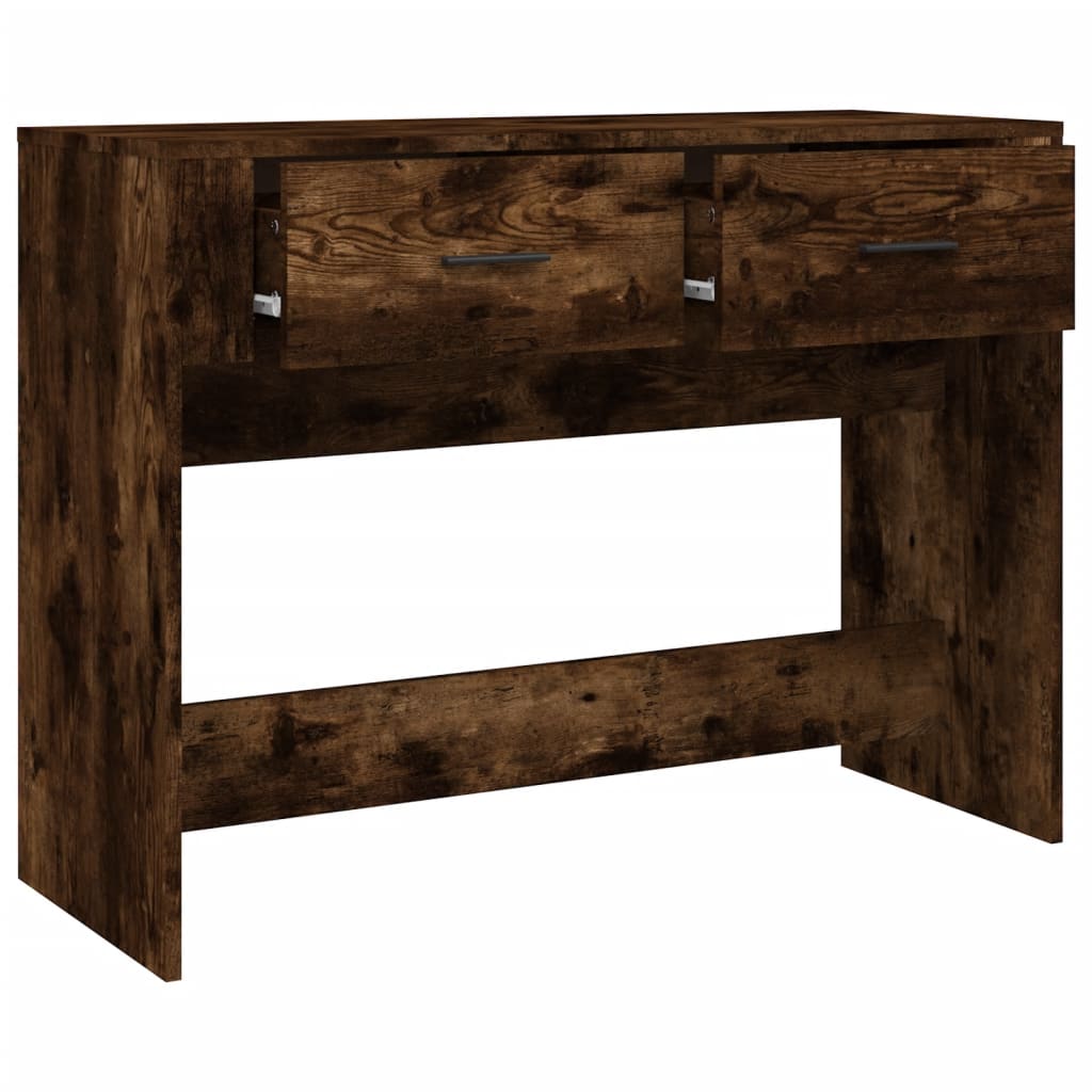 konsolbord 100x39x75 cm konstrueret træ røget egetræsfarve
