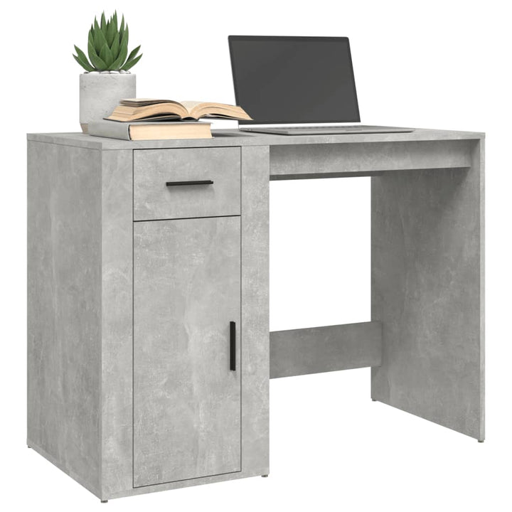 skrivebord 100x49x75 cm konstrueret træ betongrå