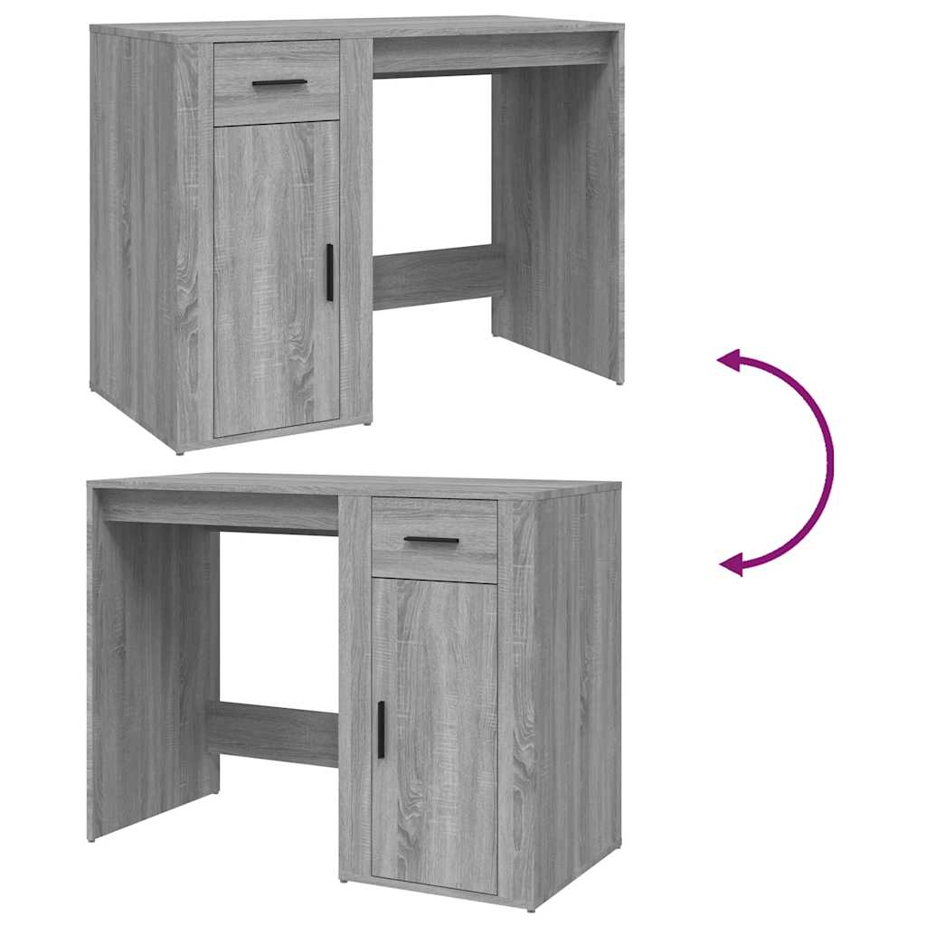skrivebord 100x49x75 cm konstrueret træ grå sonoma-eg
