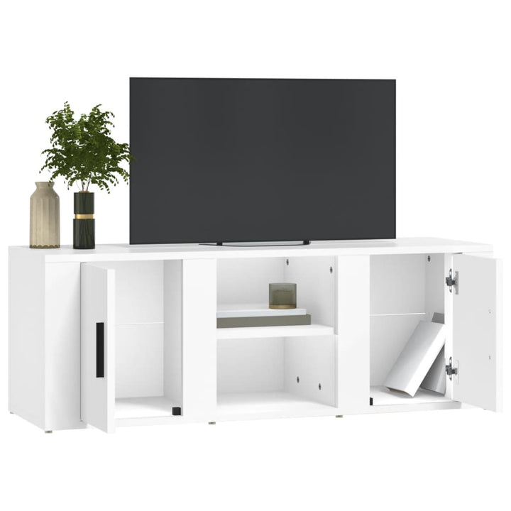 tv-bord 100x31,5x35 cm konstrueret træ hvid