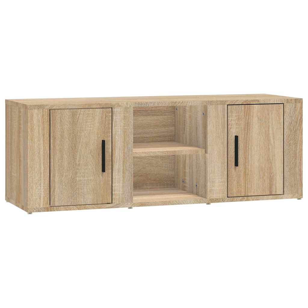 tv-bord 100x31,5x35 cm konstrueret træ sonoma-eg