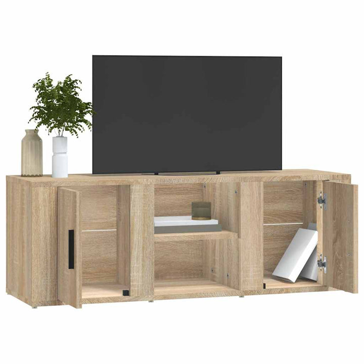 tv-bord 100x31,5x35 cm konstrueret træ sonoma-eg