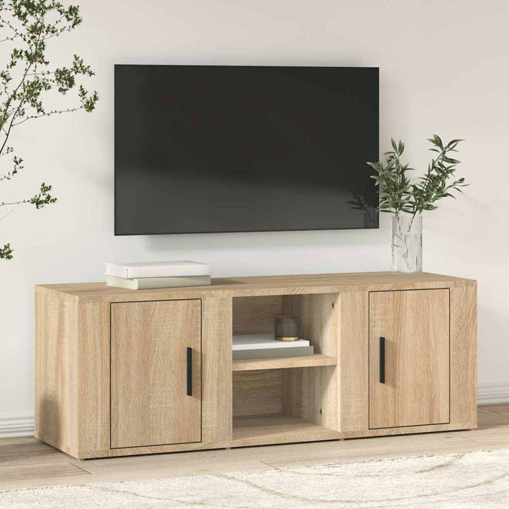 tv-bord 100x31,5x35 cm konstrueret træ sonoma-eg