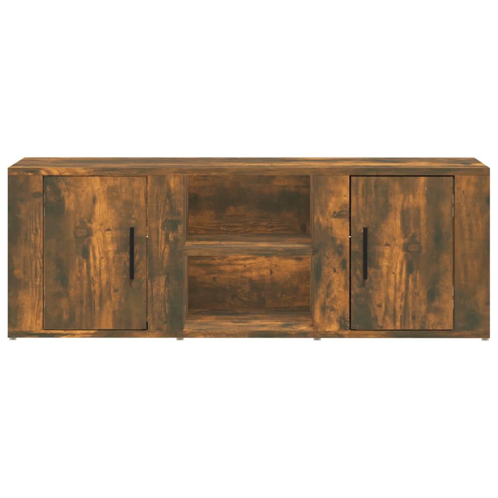 tv-bord 100x31,5x35 cm konstrueret træ røget egetræsfarve