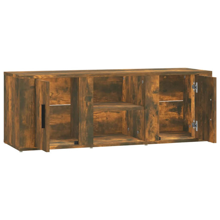 tv-bord 100x31,5x35 cm konstrueret træ røget egetræsfarve