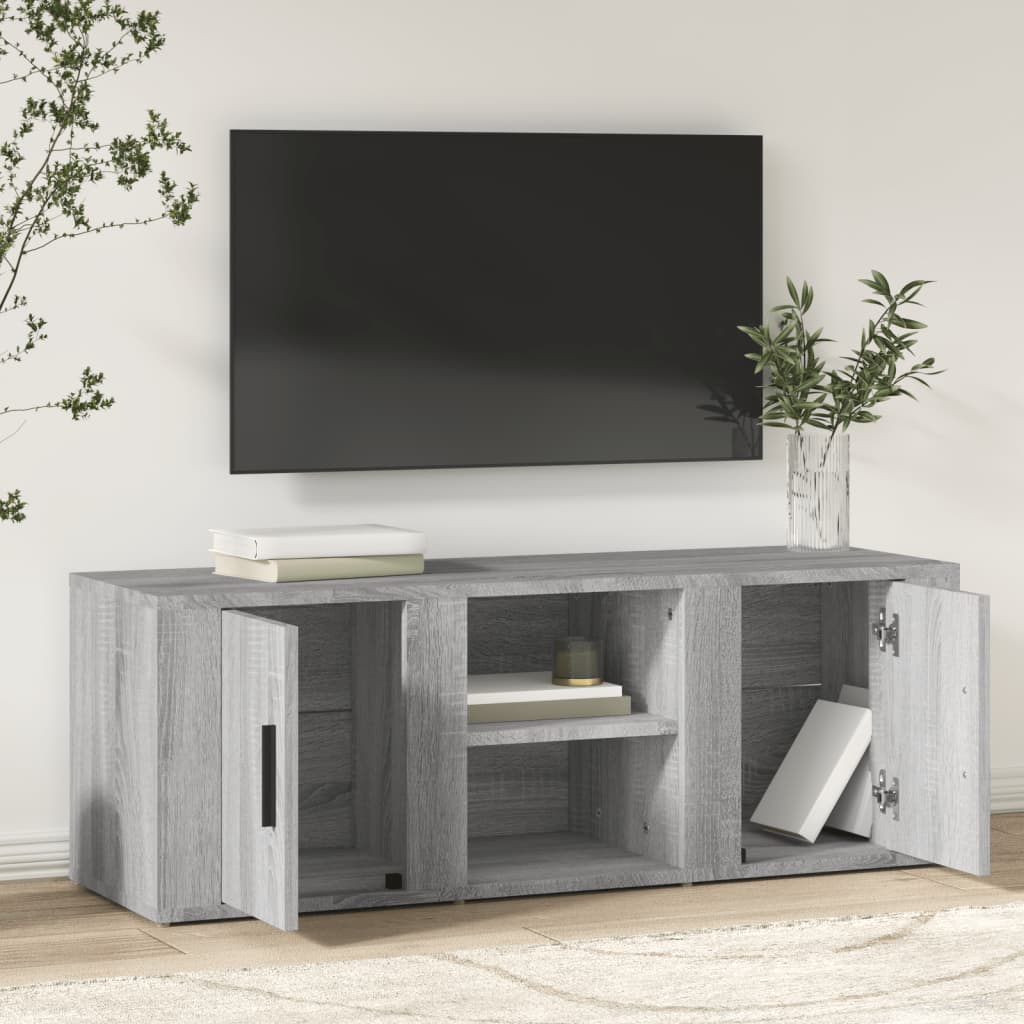 tv-bord 100x31,5x35 cm konstrueret træ grå sonoma-eg
