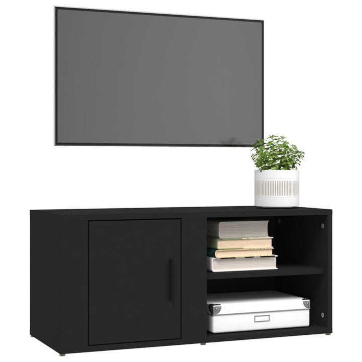 tv-borde 2 stk. 80x31,5x36 cm konstrueret træ sort