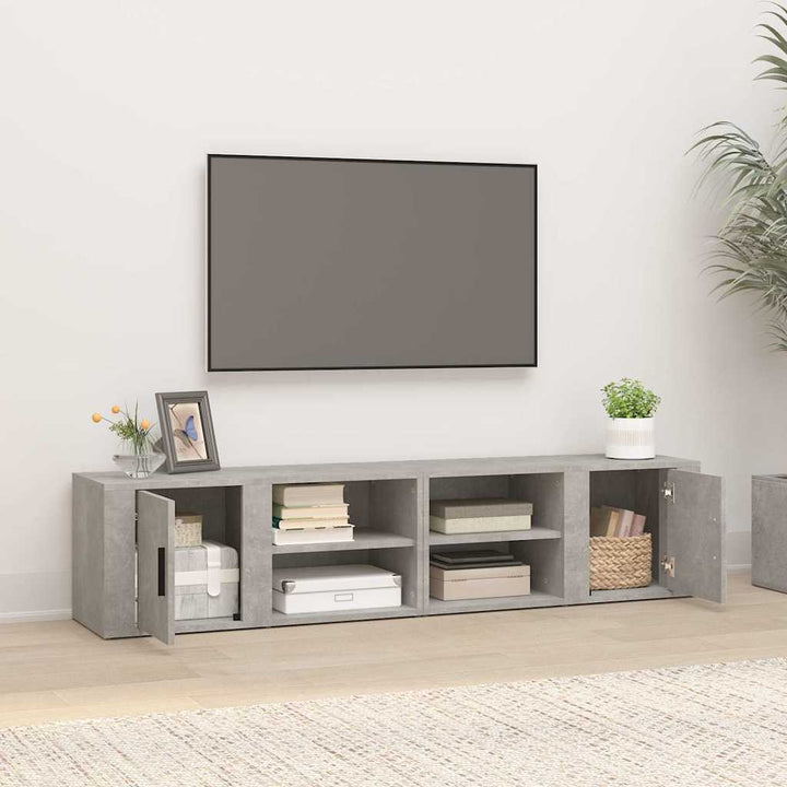tv-borde 2 stk. 80x31,5x36 cm konstrueret træ betongrå