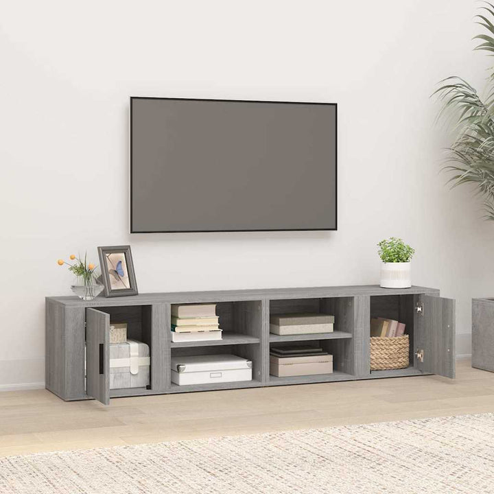tv-skabe 2 stk. 80x31,5x36 cm konstrueret træ grå sonoma-eg