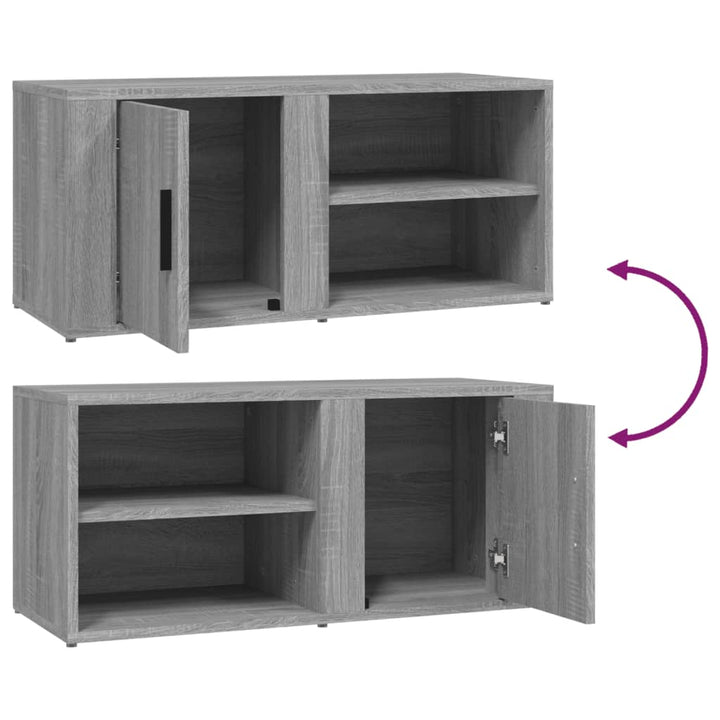 tv-skabe 2 stk. 80x31,5x36 cm konstrueret træ grå sonoma-eg