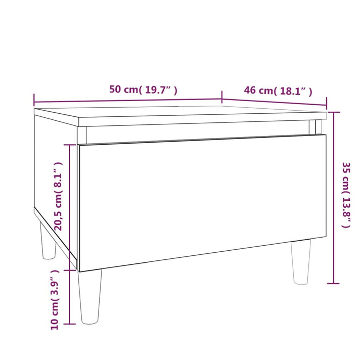 sidebord 50x46x35 cm konstrueret træ sonoma-eg