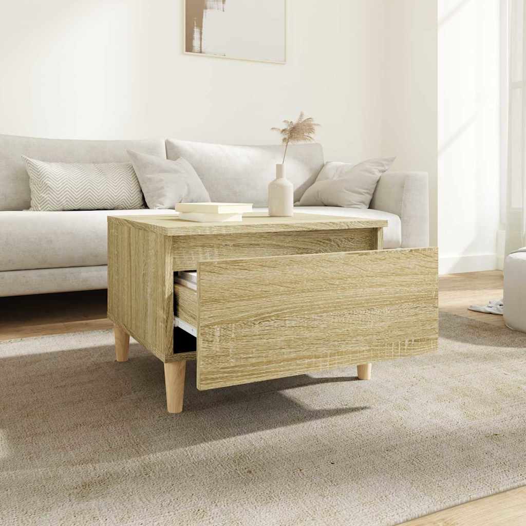 sideborde 2 stk. 50x46x35 cm konstrueret træ sonoma-eg