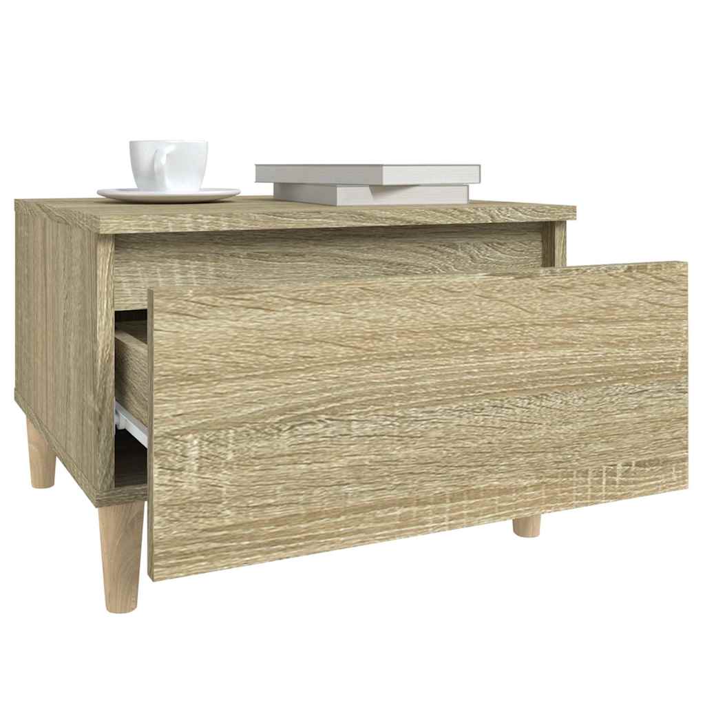 sideborde 2 stk. 50x46x35 cm konstrueret træ sonoma-eg