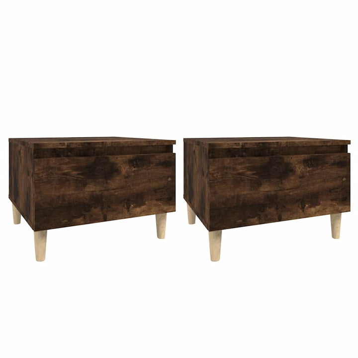 sideborde 2 stk. 50x46x35 cm konstrueret træ røget egetræsfarve