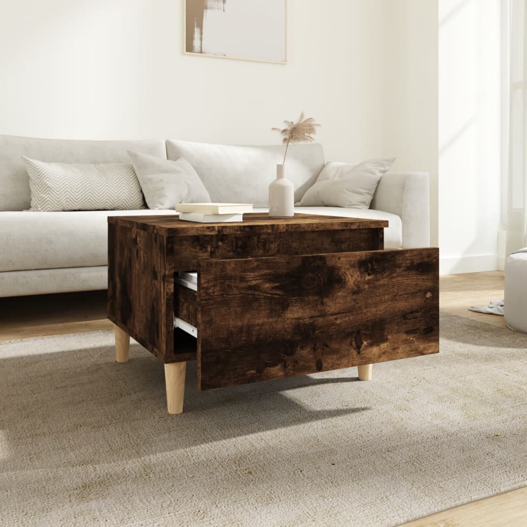 sideborde 2 stk. 50x46x35 cm konstrueret træ røget egetræsfarve