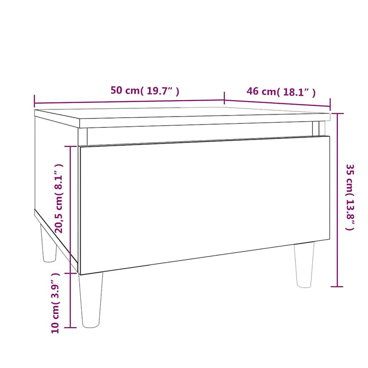 sidebord 50x46x35 cm konstrueret træ grå sonoma-eg