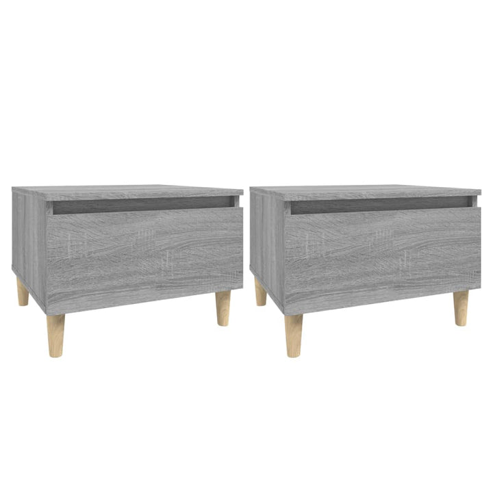 sideborde 2 stk. 50x46x35 cm konstrueret træ grå sonoma-eg