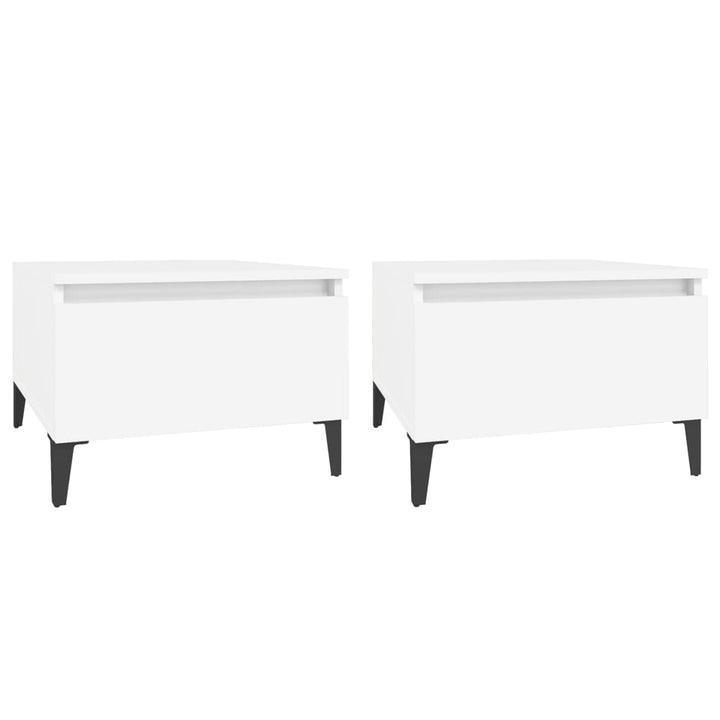 sideborde 2 stk. 50x46x35 cm konstrueret træ hvid