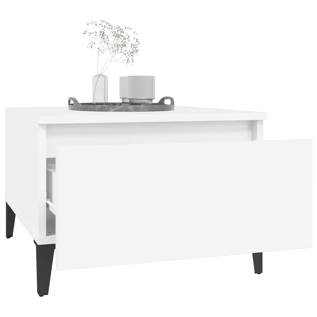 sideborde 2 stk. 50x46x35 cm konstrueret træ hvid