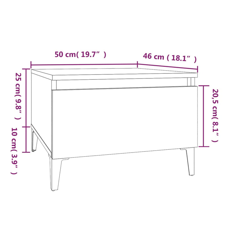 sideborde 2 stk. 50x46x35 cm konstrueret træ hvid