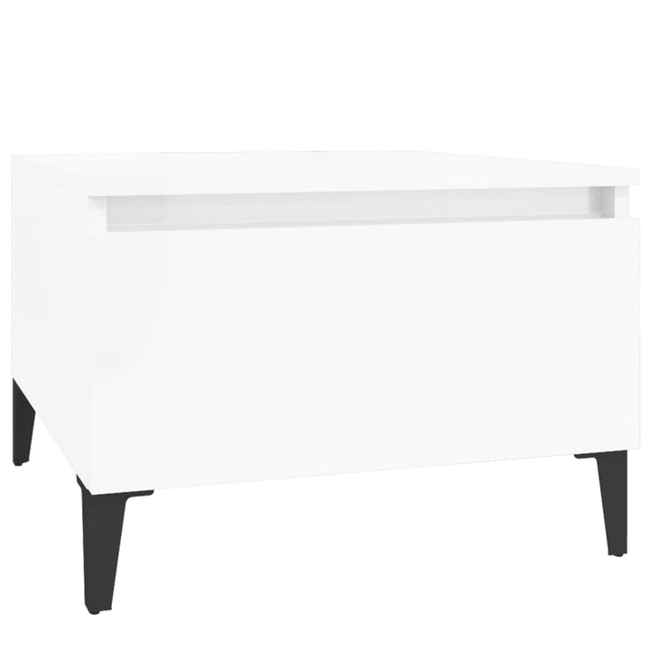 sidebord 50x46x35 cm konstrueret træ hvid højglans