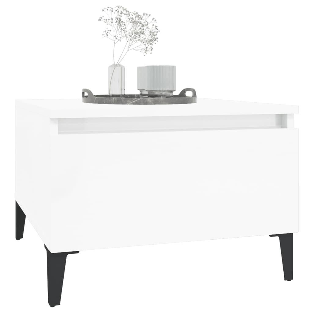 sidebord 50x46x35 cm konstrueret træ hvid højglans