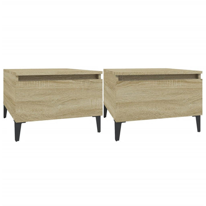sideborde 2 stk. 50x46x35 cm konstrueret træ sonoma-eg