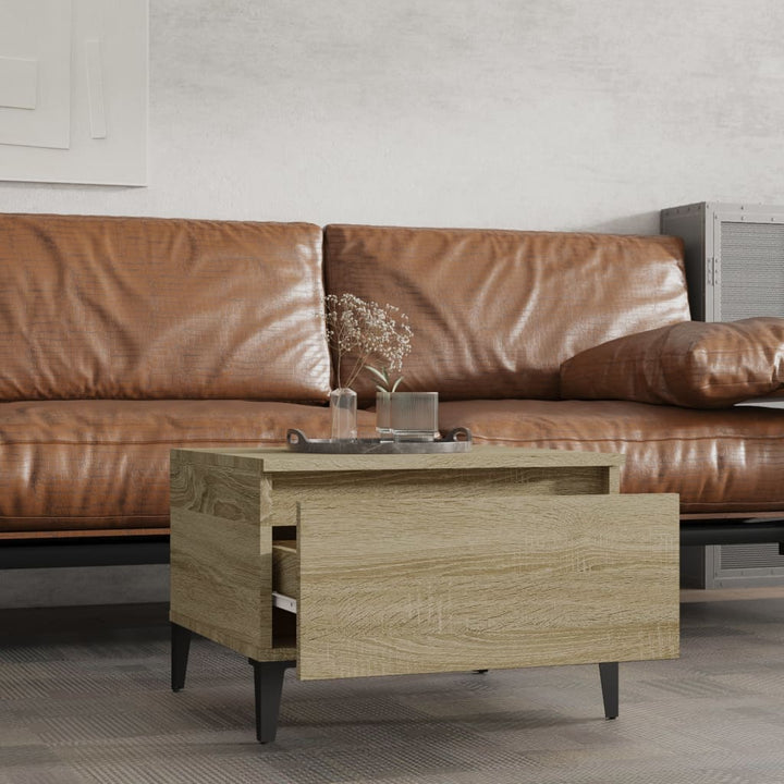 sideborde 2 stk. 50x46x35 cm konstrueret træ sonoma-eg