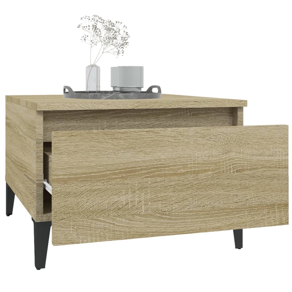 sideborde 2 stk. 50x46x35 cm konstrueret træ sonoma-eg