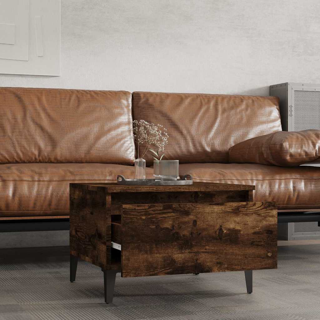sideborde 2 stk. 50x46x35 cm konstrueret træ røget egetræsfarve