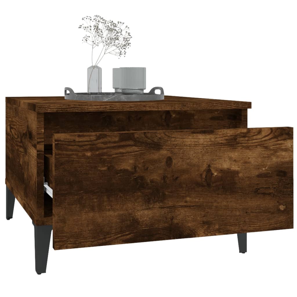 sideborde 2 stk. 50x46x35 cm konstrueret træ røget egetræsfarve