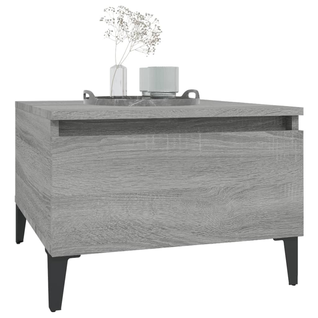sidebord 50x46x35 cm konstrueret træ grå sonoma-eg