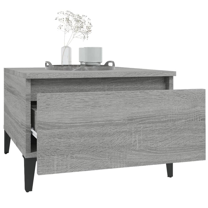 sideborde 2 stk. 50x46x35 cm konstrueret træ grå sonoma-eg
