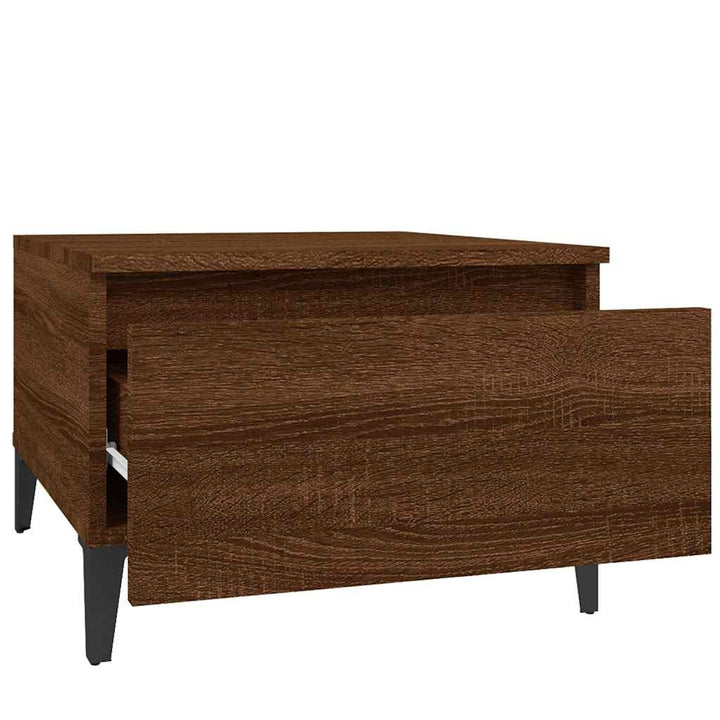 sideborde 2 stk. 50x46x35 cm konstrueret træ brun egetræsfarve