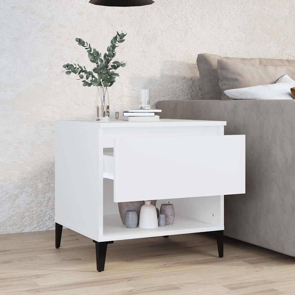 sidebord 50x46x50 cm konstrueret træ hvid