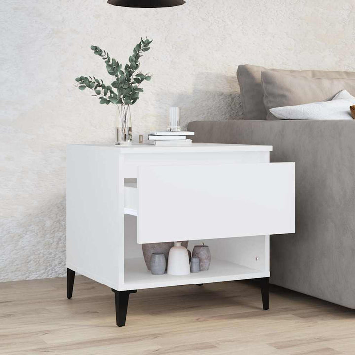 sidebord 50x46x50 cm konstrueret træ hvid
