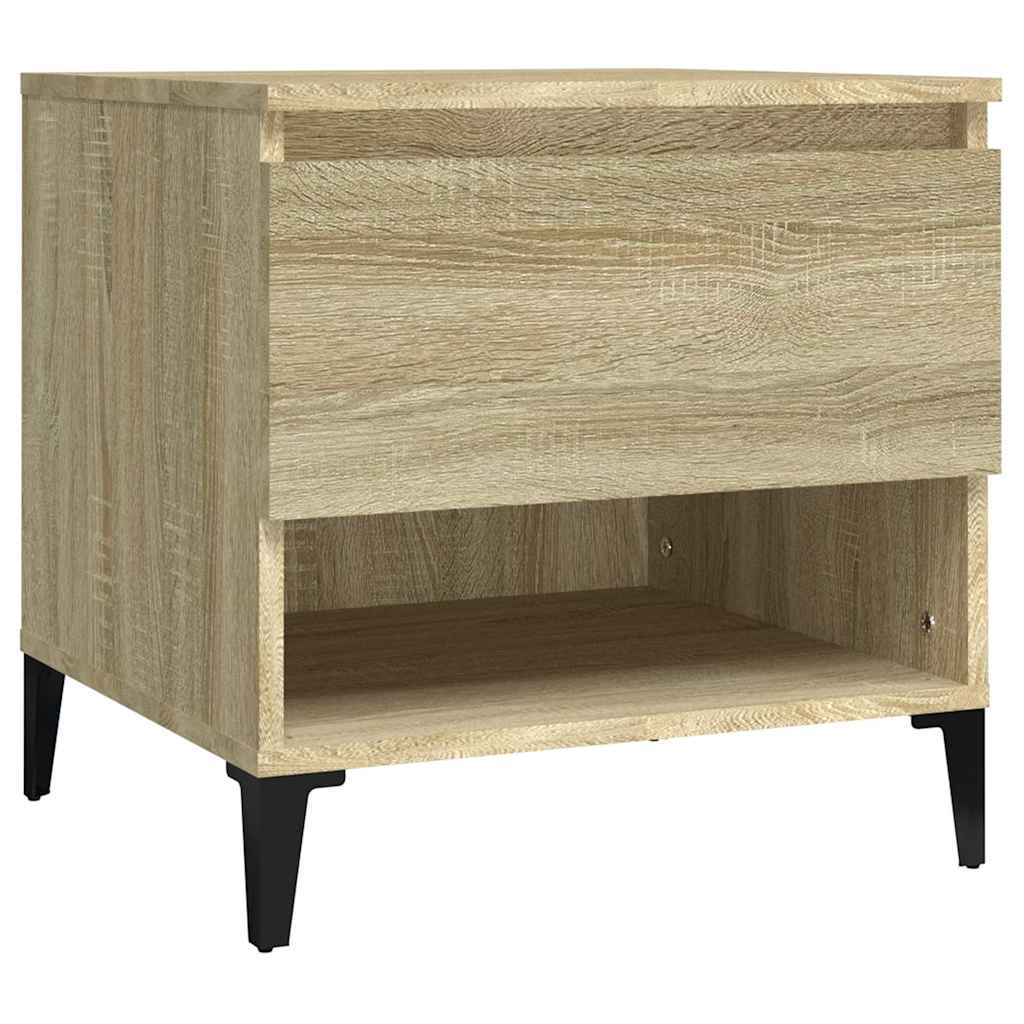 sideborde 2 stk. 50x46x50 cm konstrueret træ sonoma-eg
