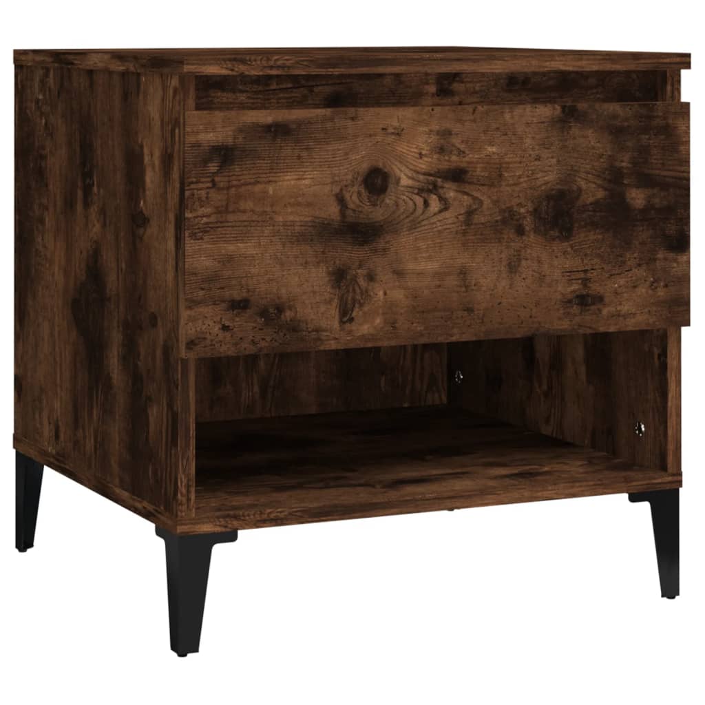 sideborde 2 stk. 50x46x50 cm konstrueret træ røget egetræsfarve
