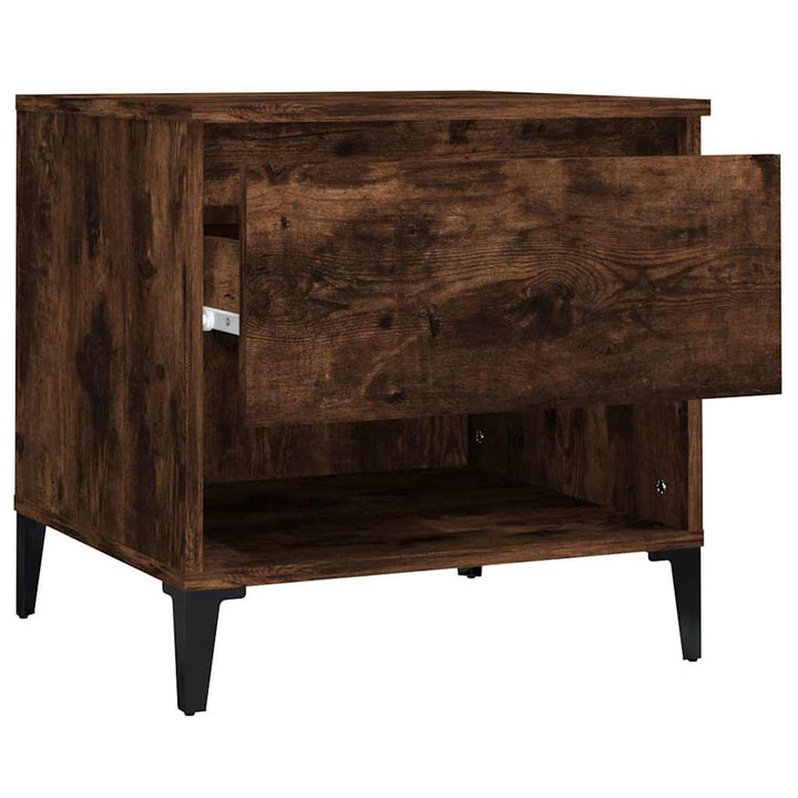 sideborde 2 stk. 50x46x50 cm konstrueret træ røget egetræsfarve