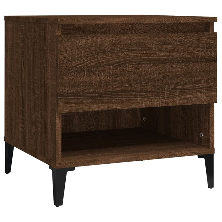 sidebord 50x46x50 cm konstrueret træ brun egetræsfarve