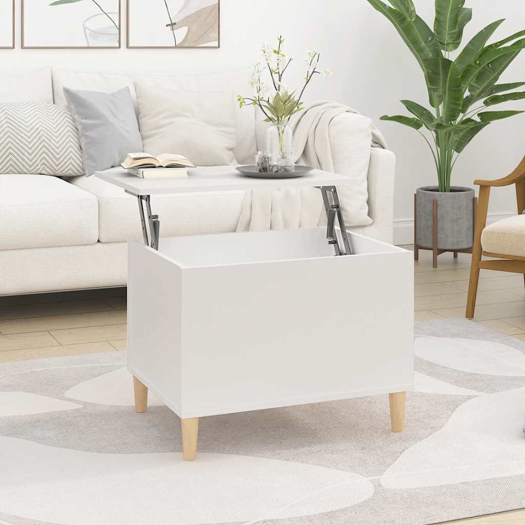 sofabord 60x44,5x45 cm konstrueret træ hvid