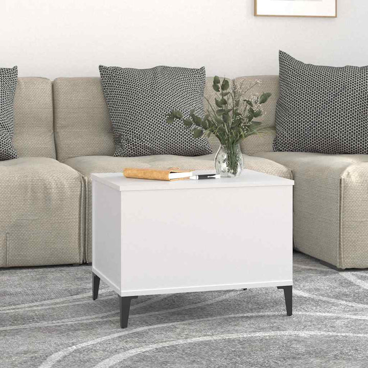 sofabord 60x44,5x45 cm konstrueret træ hvid