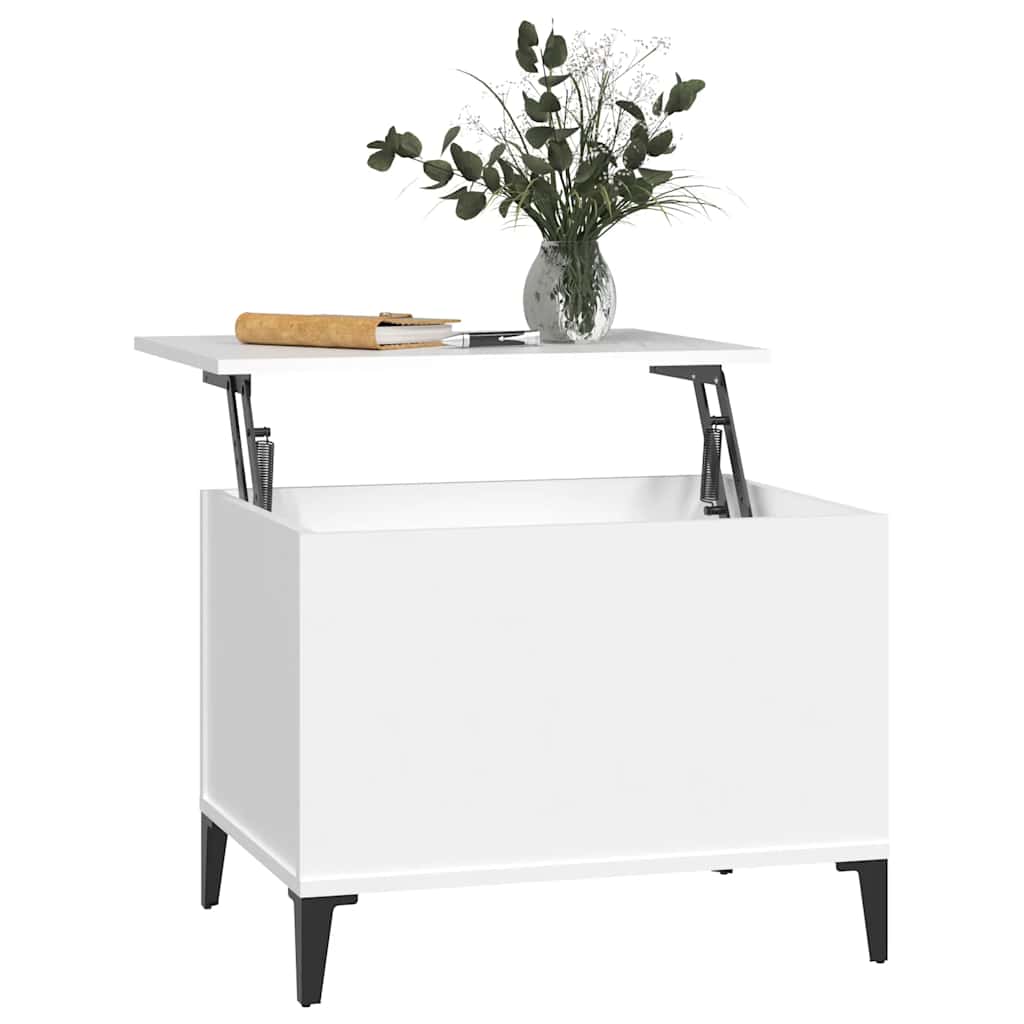 sofabord 60x44,5x45 cm konstrueret træ hvid