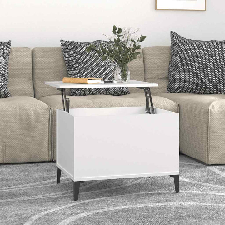 sofabord 60x44,5x45 cm konstrueret træ hvid