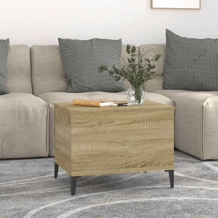 sofabord 60x44,5x45 cm konstrueret træ sonoma-eg