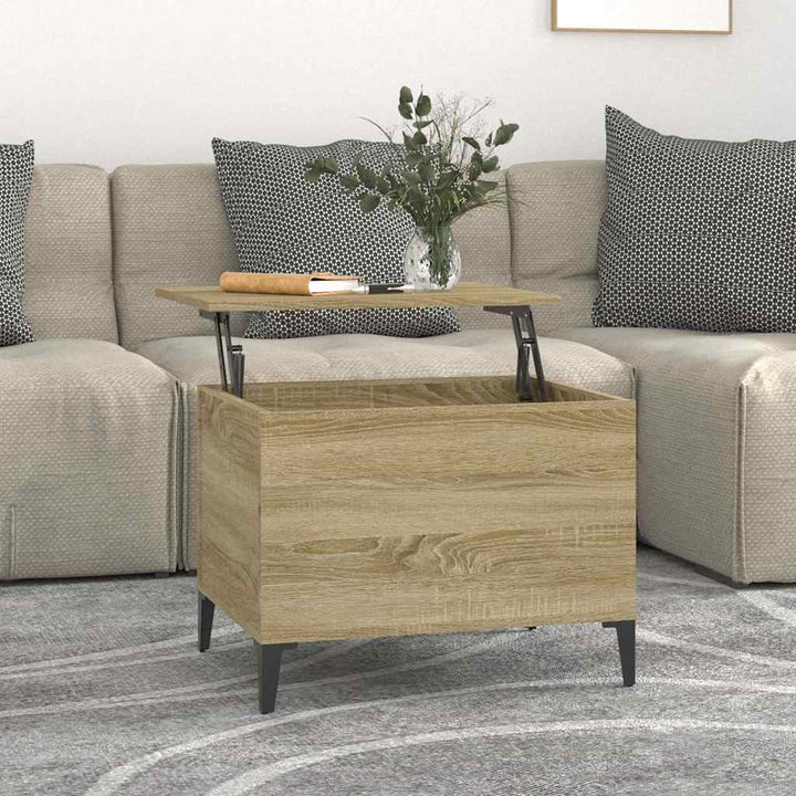 sofabord 60x44,5x45 cm konstrueret træ sonoma-eg