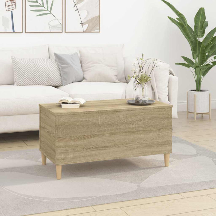 sofabord 90x44,5x45 cm konstrueret træ sonoma-eg